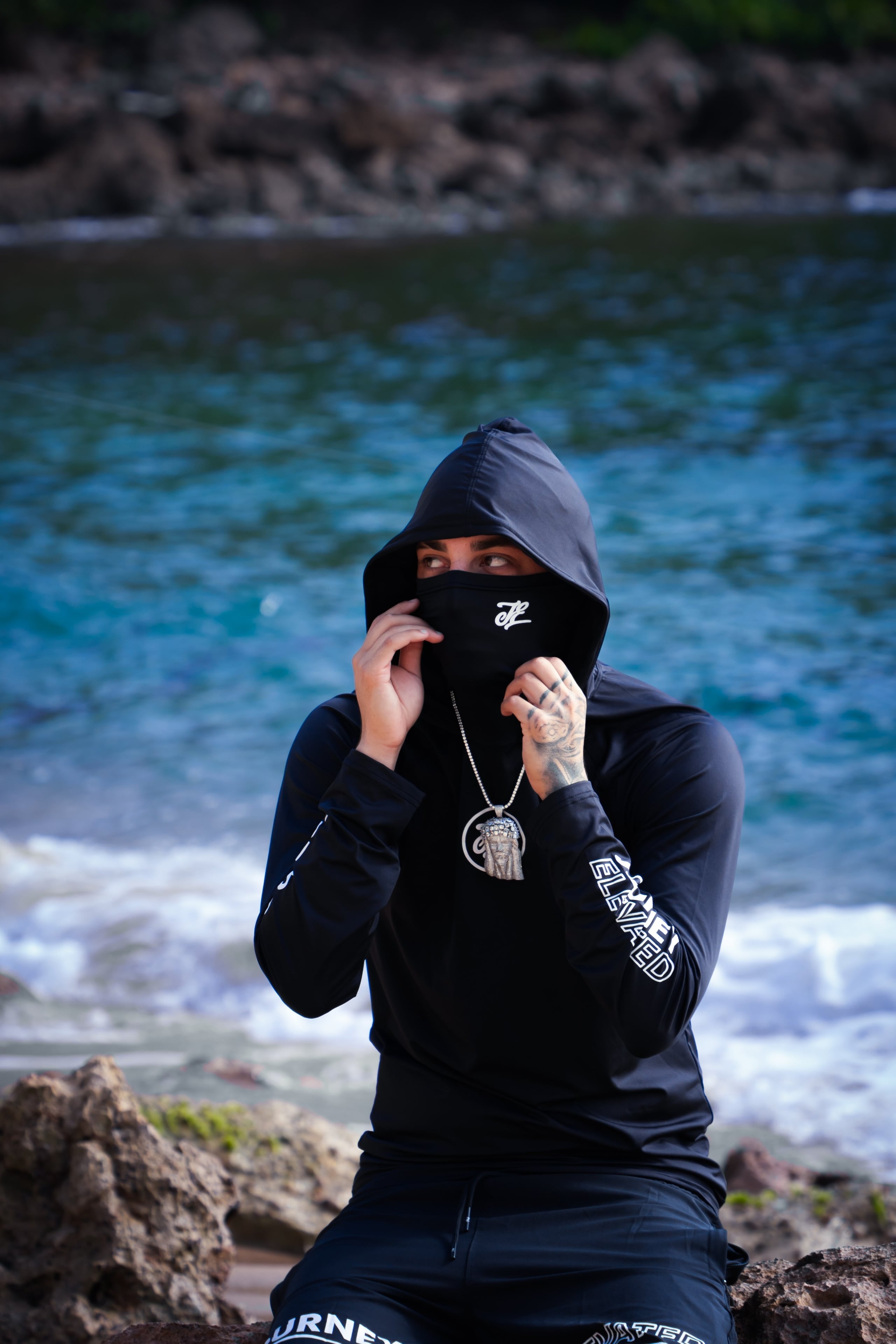 Black Swim Hoodie